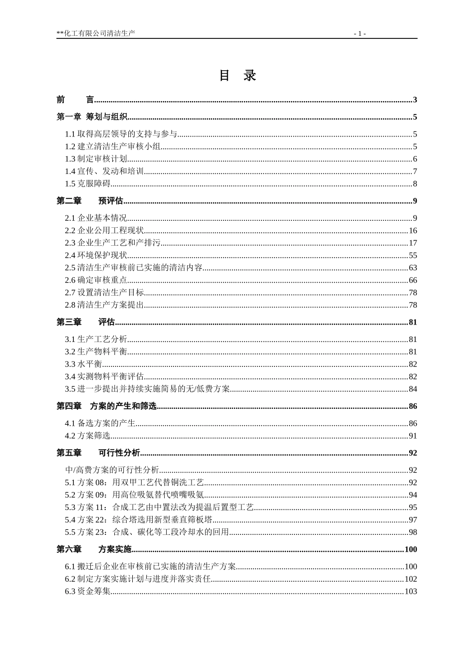 09化肥厂清洁生产审核报告_第1页