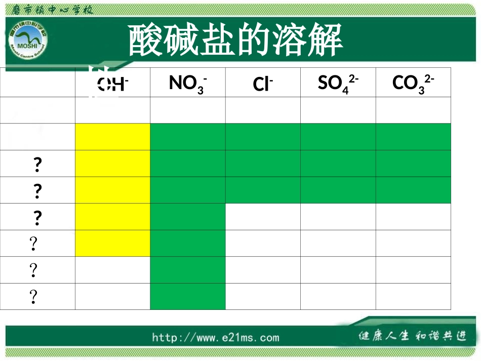 酸碱盐的溶解性离子共存_第2页