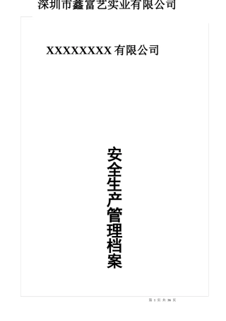 某公司安全生产管理档案