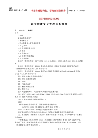 职业健康安全管理体系指南