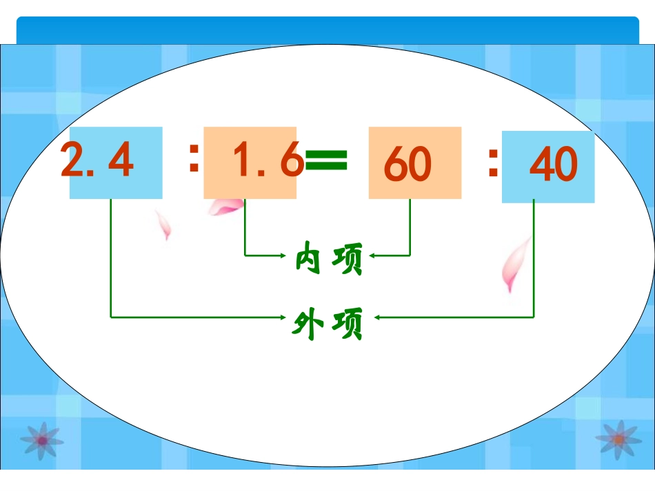 人教版新课标数学六年级下册《比例的基本性质》课件_第3页