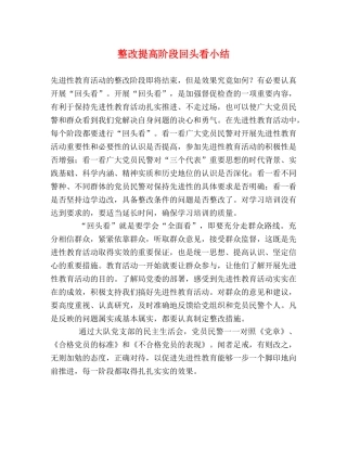 整改提高阶段回头看小结 