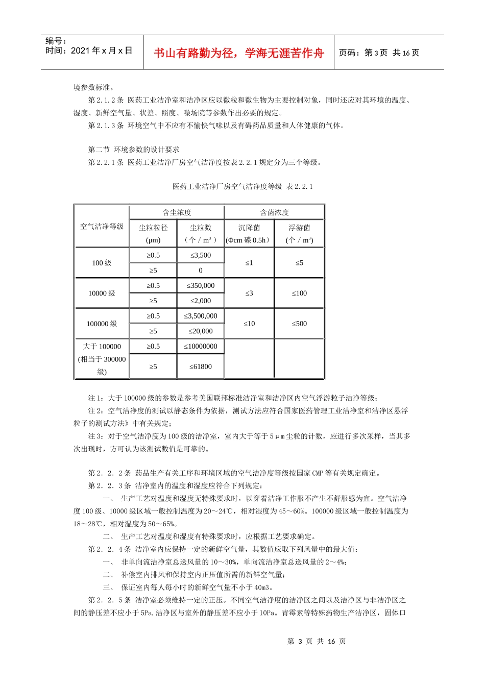 医药行业洁净车间设计规范_第3页
