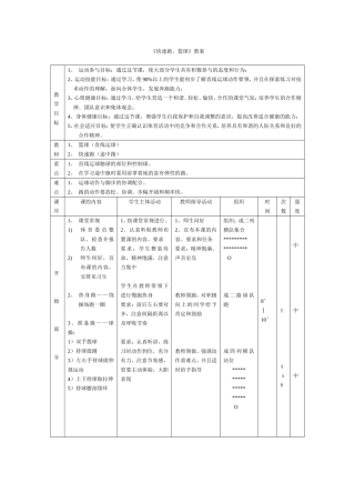 《快速跑、篮球》教案