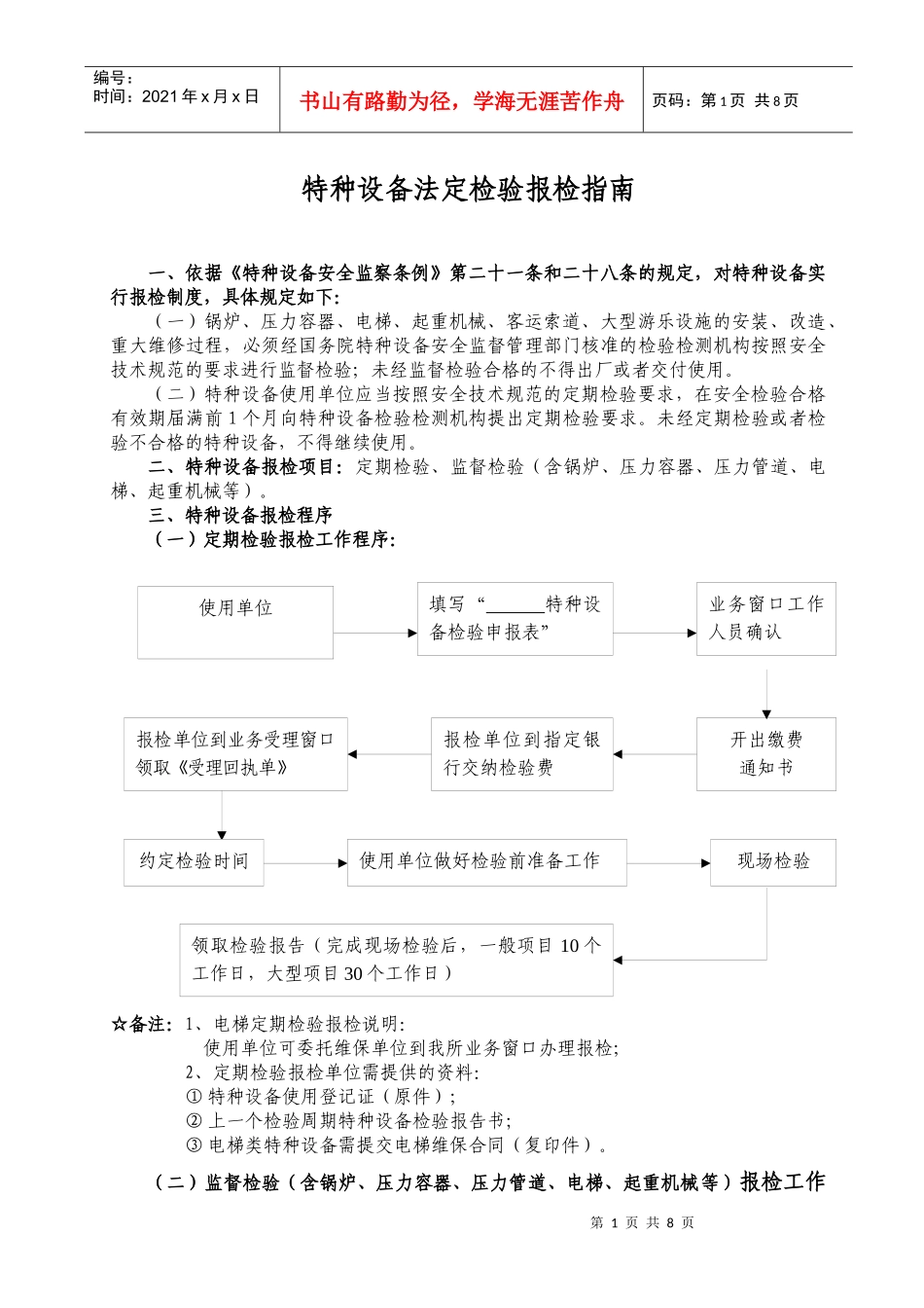 特种设备法定检验报检指南_第1页