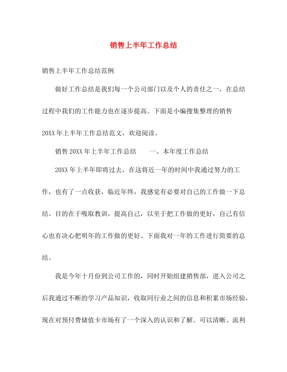 销售上半年工作总结2 _第1页