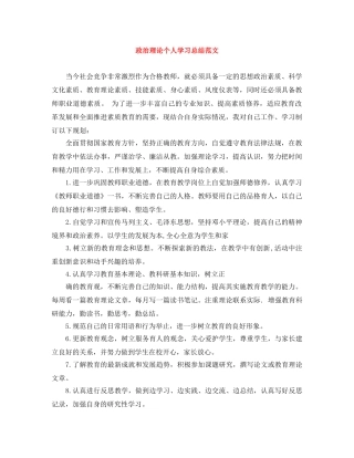 政治理论个人学习总结范文 
