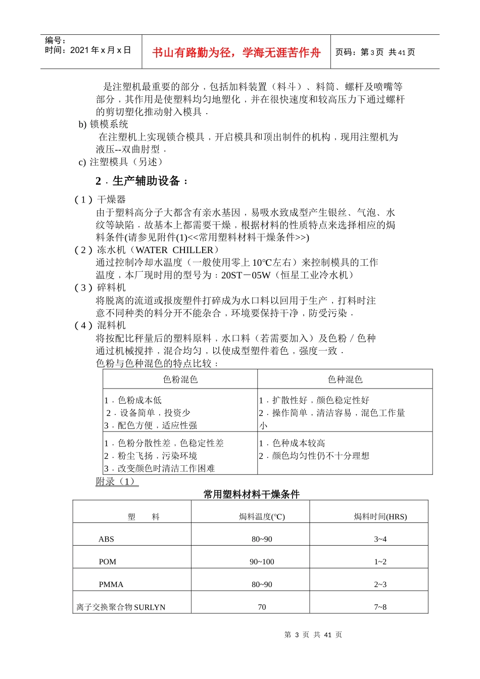 注塑生产工艺知识培训课程_第3页