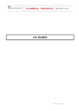 某科技公司PIE培训教材