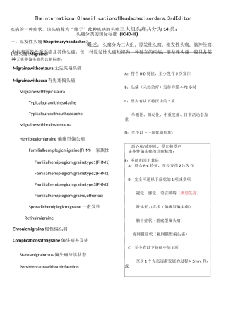 头痛地国际分类(第三版)中文
