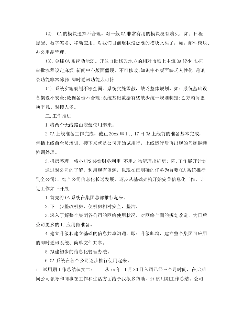 it试用期的工作总结格式范文 _第2页