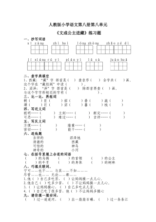 《文成公主进藏》练习题1