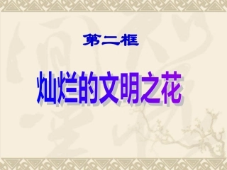 灿烂的文明之花