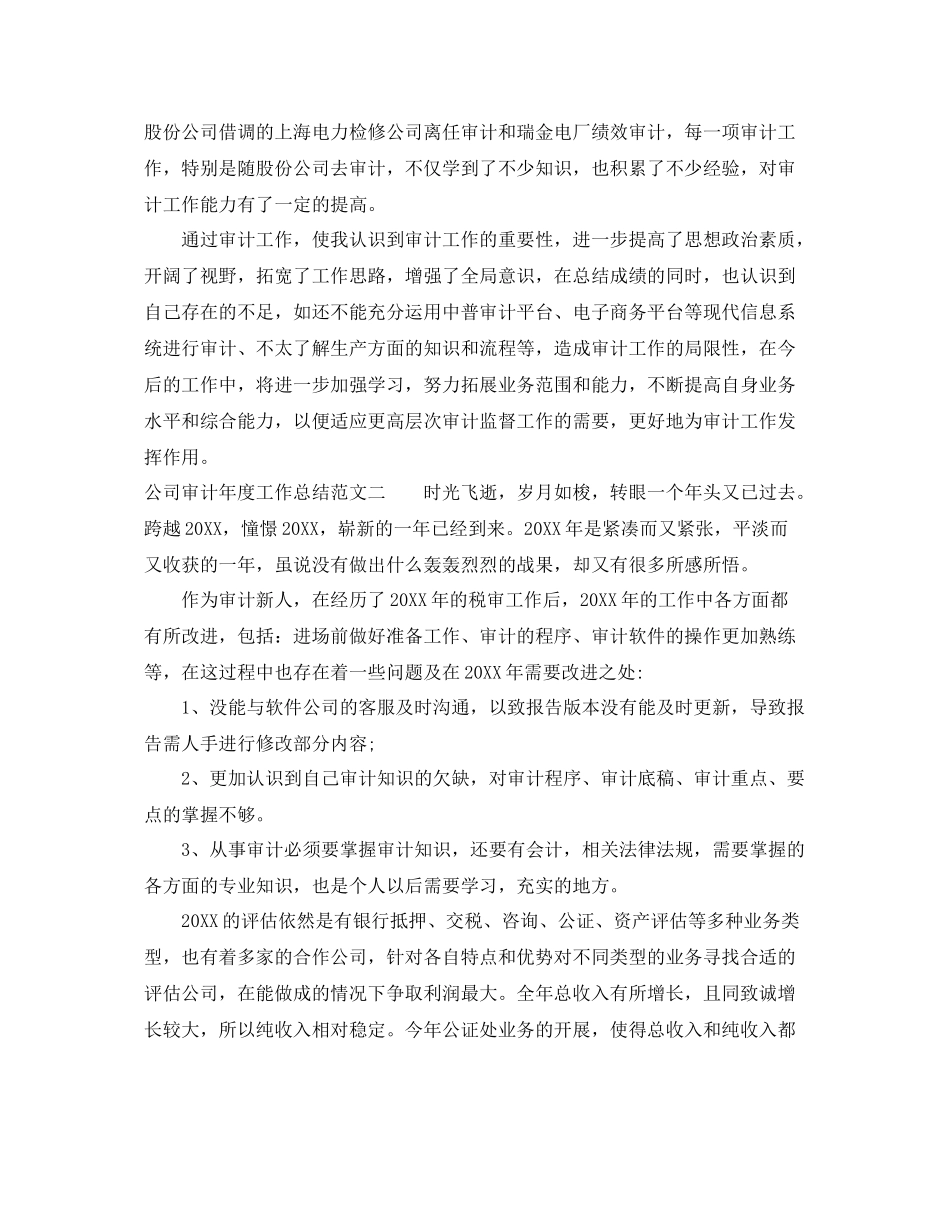 公司审计年度工作总结报告 _第2页