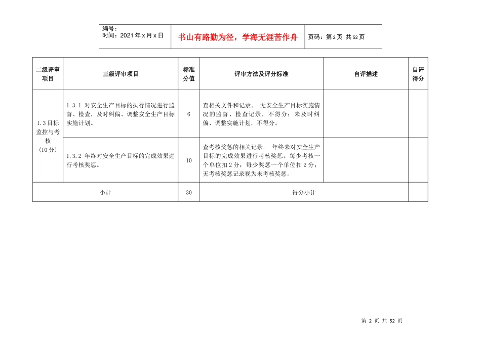 水利安全生产标准化自评报告评审表格_第2页