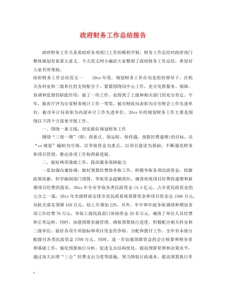 政府财务工作总结报告 
