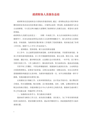 政府财务人员报告总结 