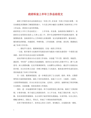 政府科室上半年工作总结范文 