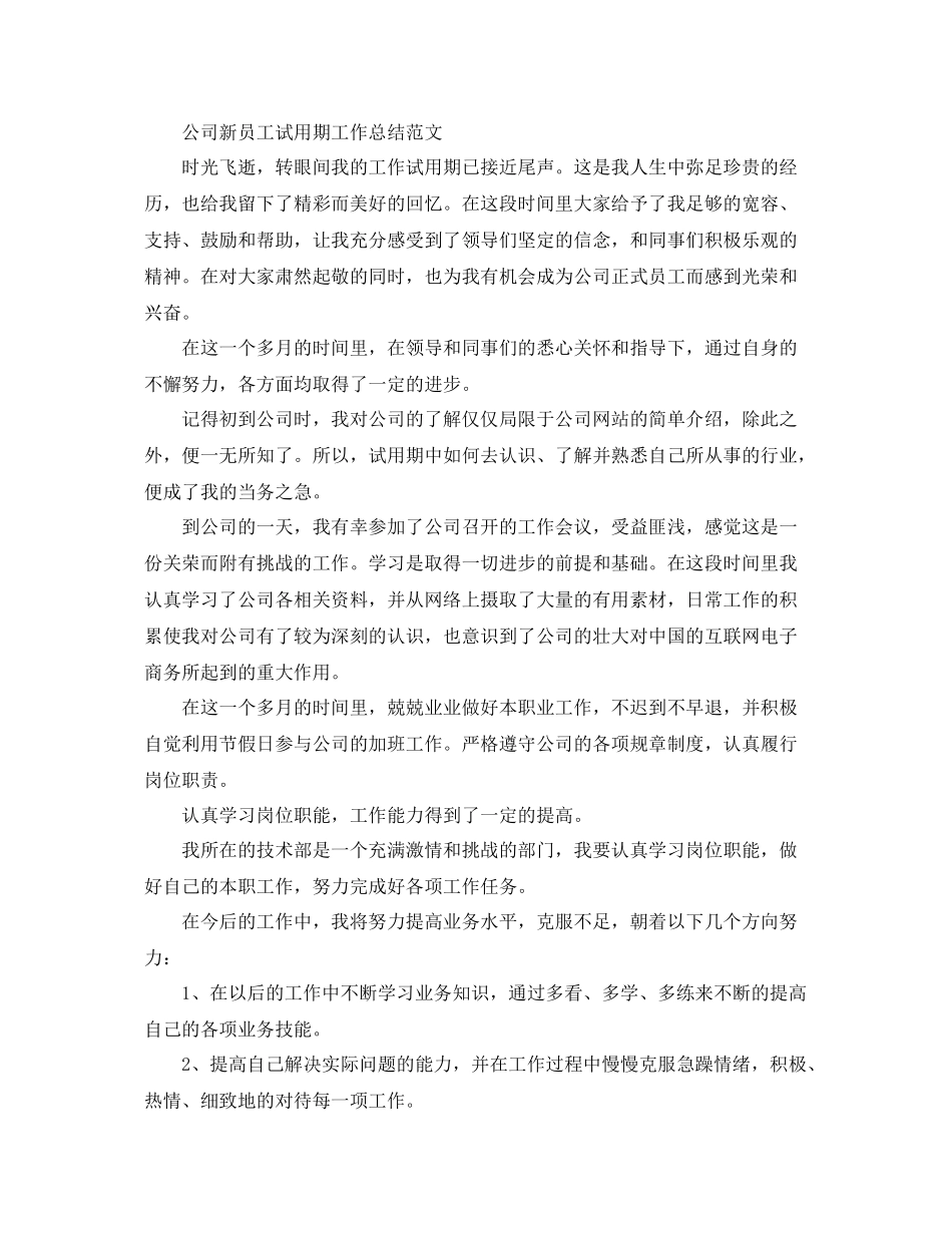 公司新员工试用期的工作总结范文 _第3页