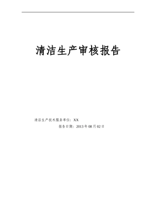 清洁生产审核报告1