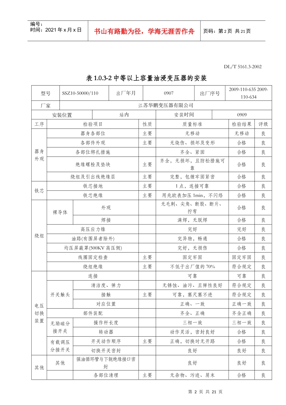 设备安装记录表_第2页