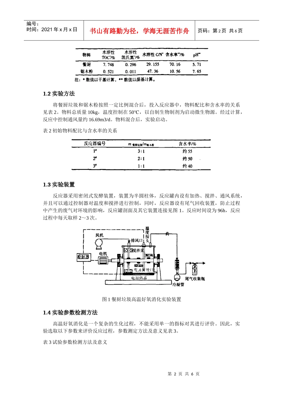 论初始物料含水率对餐厨垃圾高温好氧消化过程的影响_第2页