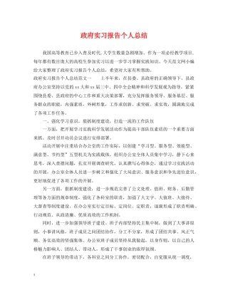政府实习报告个人总结 