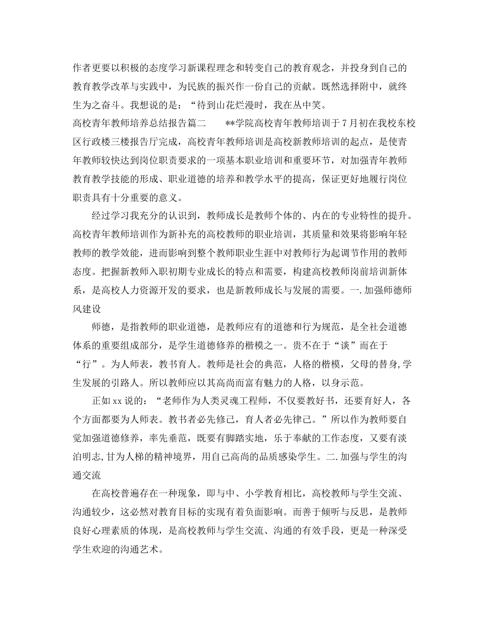 高校青年教师培养总结报告 _第3页