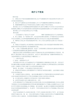 维护公平教案