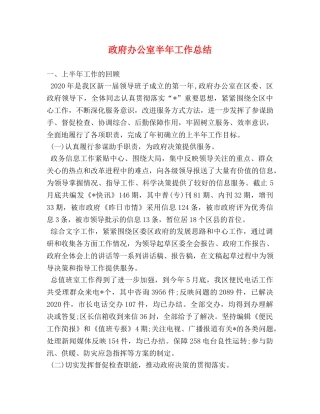 政府办公室半年工作总结 