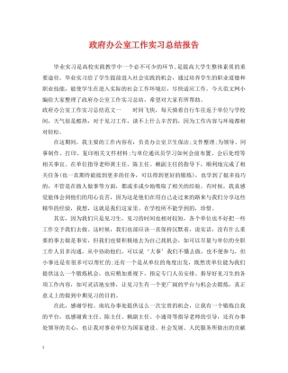 政府办公室工作实习总结报告 