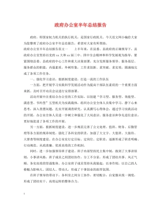 政府办公室半年总结报告 