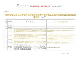 县级电网调度专业安全检查细则(试行)