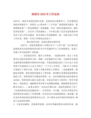 政府办2020年工作总结 