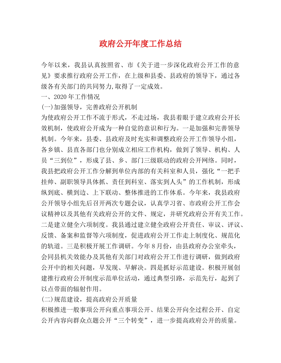 政府公开年度工作总结 _第1页