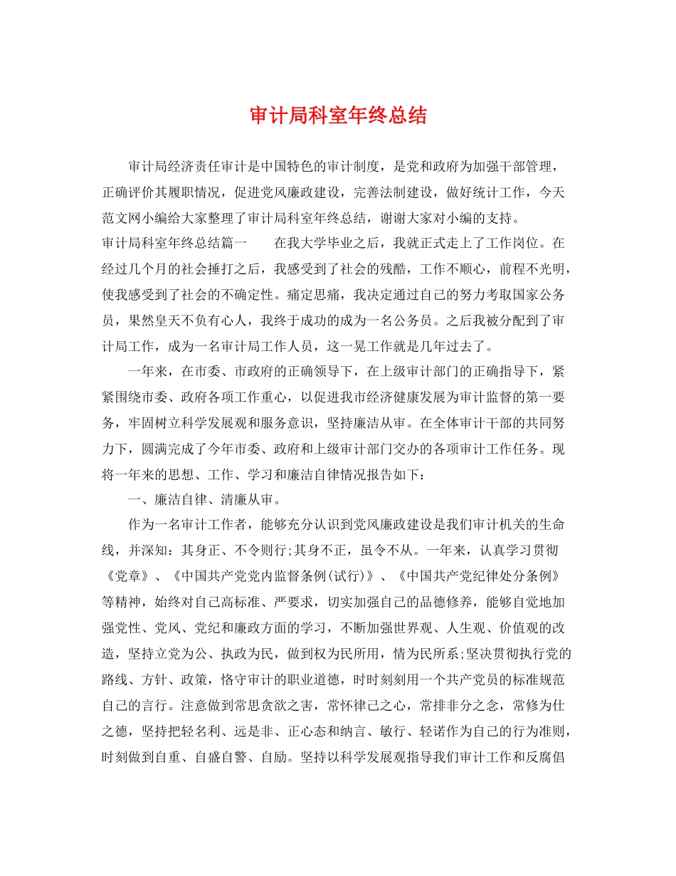 审计局科室年终总结 _第1页