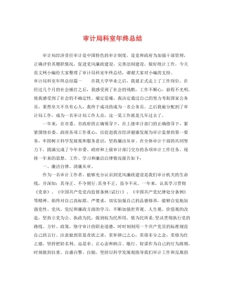 审计局科室年终总结 