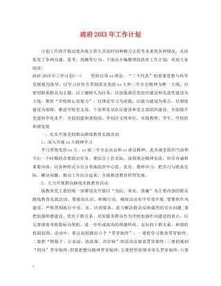 政府20XX年工作计划 