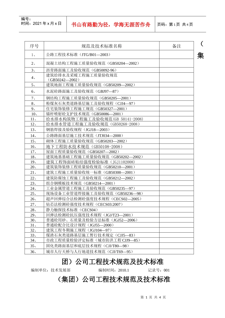 公司适用的质量体系规范及技术标准doc-公司适用的质量体_第1页