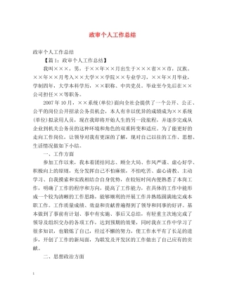 政审个人工作总结 