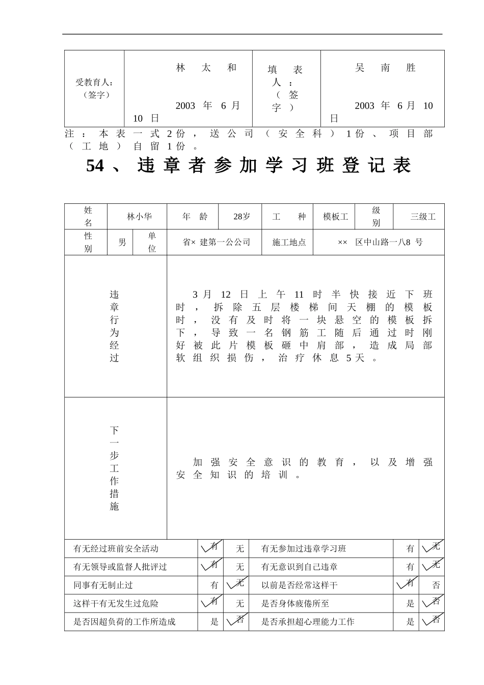 安全内业范本整套填写示范_第2页
