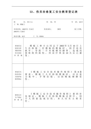 安全内业范本整套填写示范