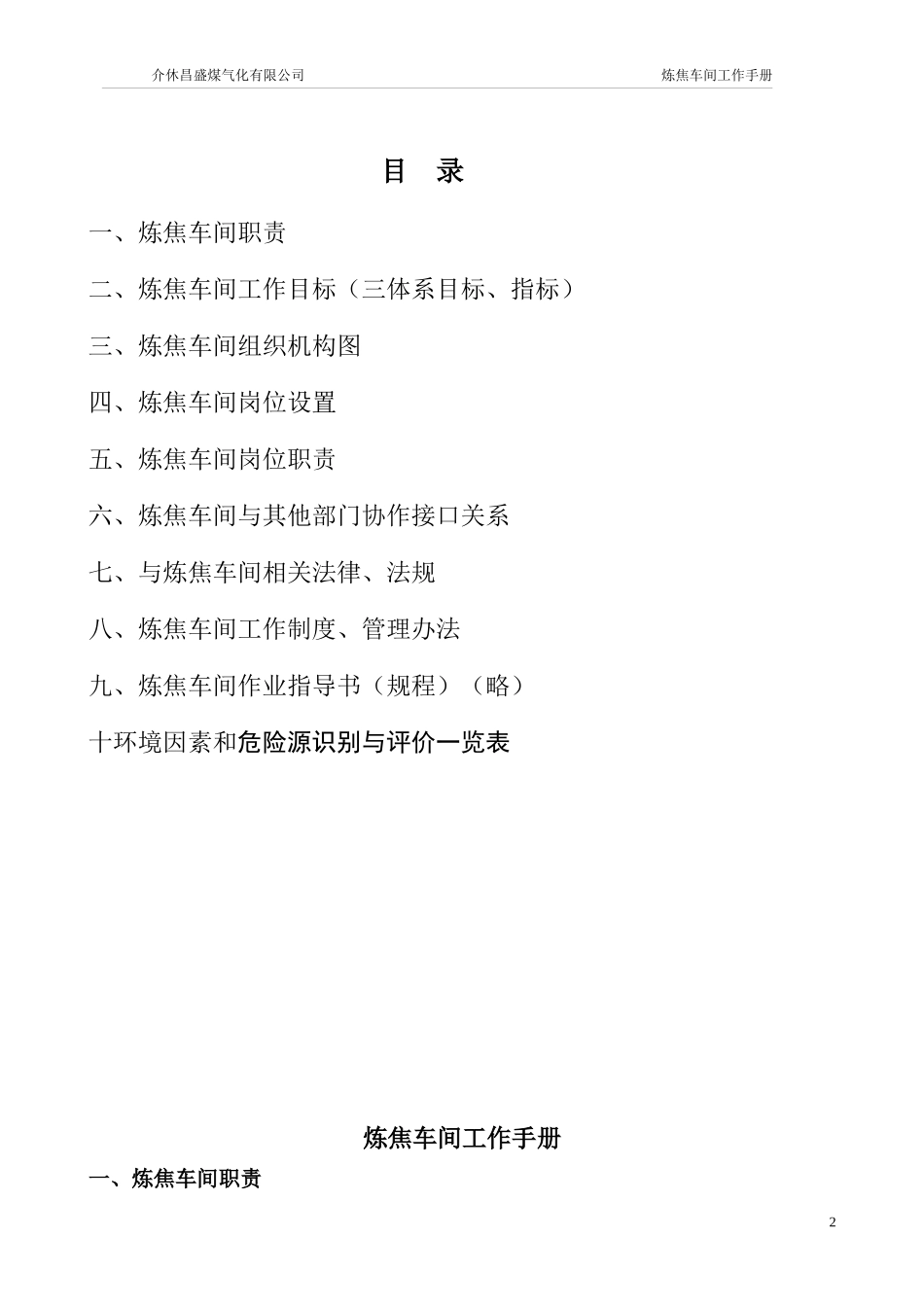 炼焦车间工作手册_第2页