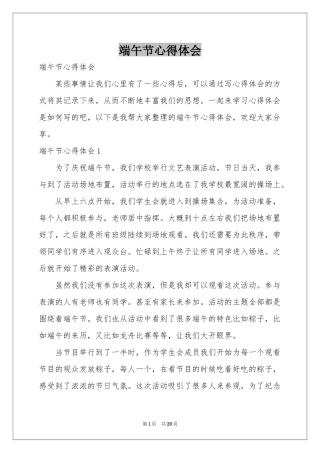 端午节体会心得