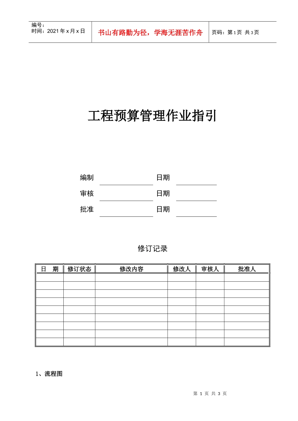 工程预算管理作业指引KWG-WI-ZJ-07_第1页
