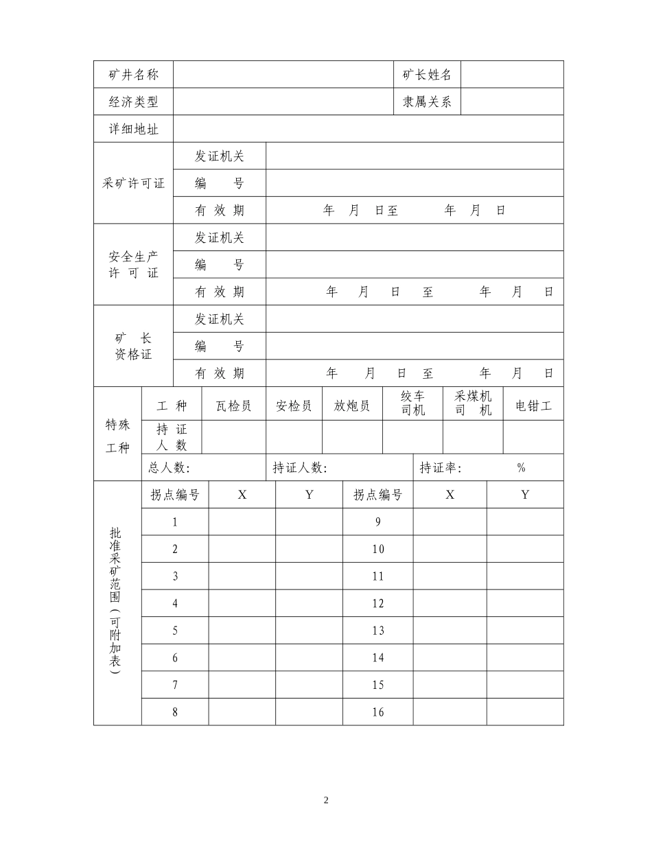煤炭生产许可证延期、变更、年检申请表_第2页