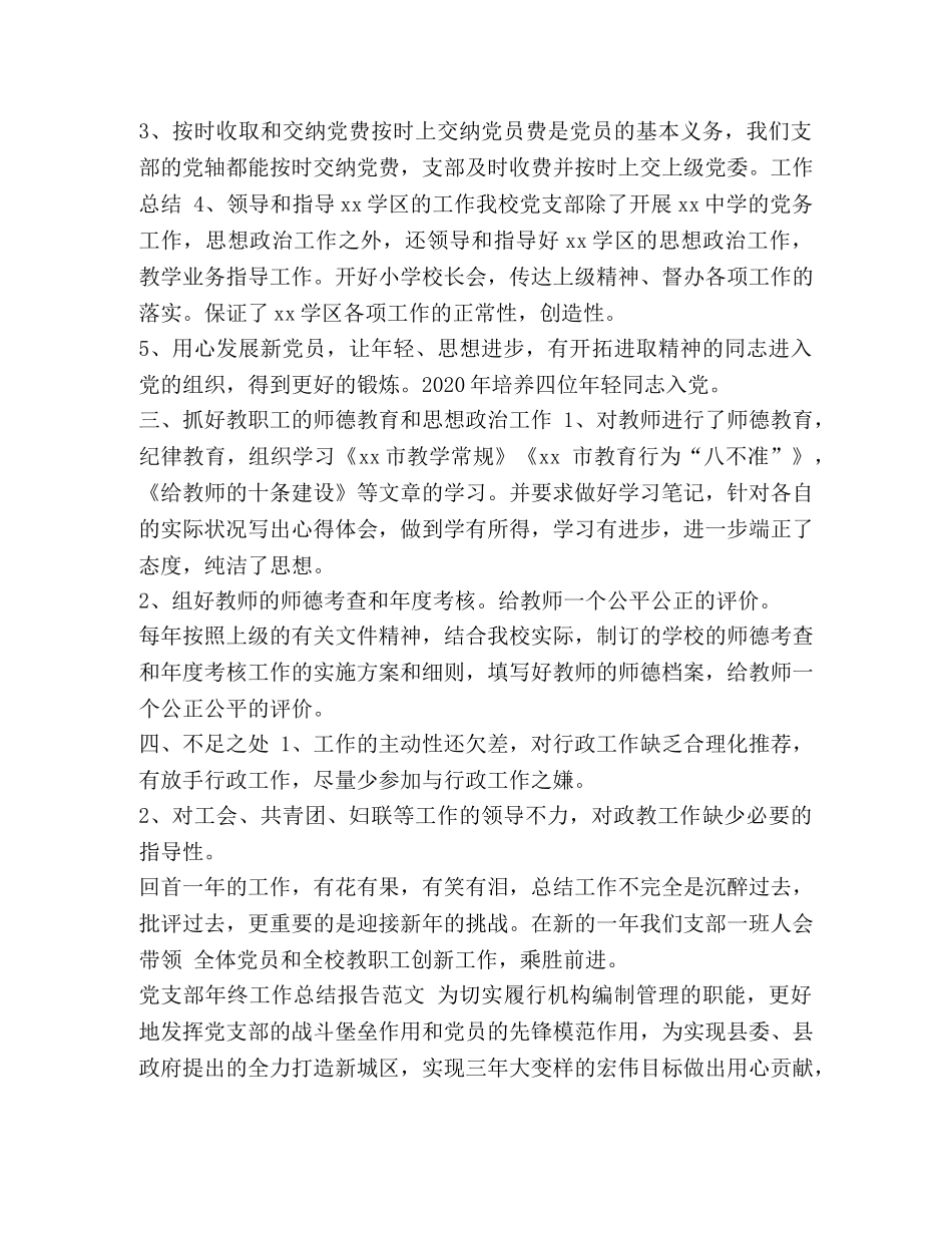支部年终工作总结报告二篇范文,-党支部工作总结怎么写 _第2页