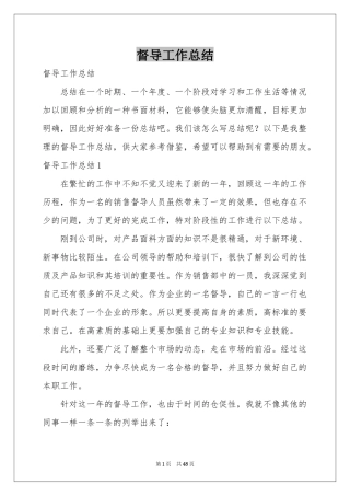 督导工作参考总结