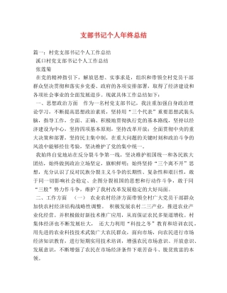 支部书记个人年终总结 