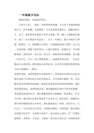 一年级新少先队
